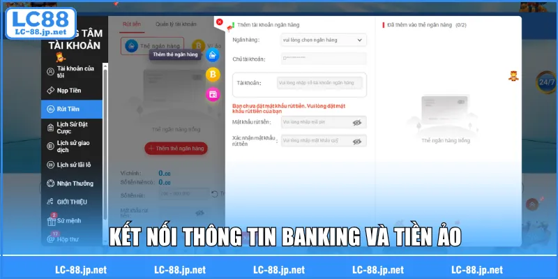 Kết nối thông tin banking và tiền ảo