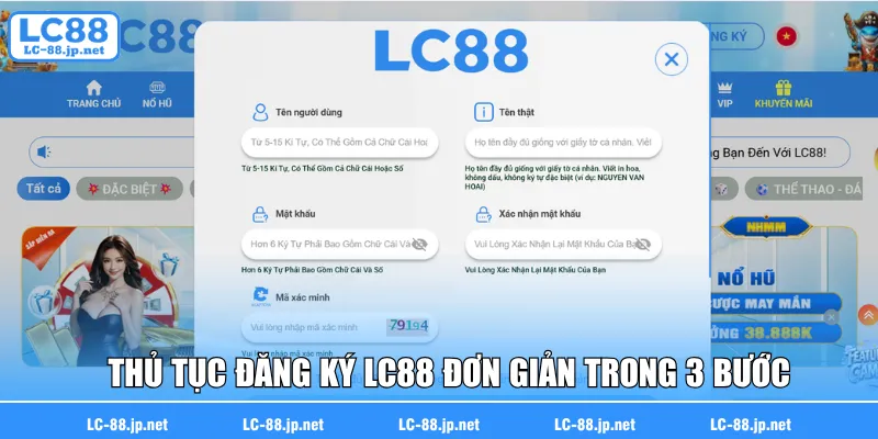 Thủ tục đăng ký LC88 đơn giản trong 3 bước